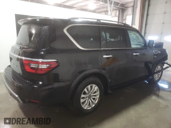 2022 Nissan Armada SV with VIN JN8AY2AC4N9162948, listed as a Copart auction lot 80630064 with 53,724 mi miles and Salvage Title. Bid and sale history available at carsss.com. Image 3.