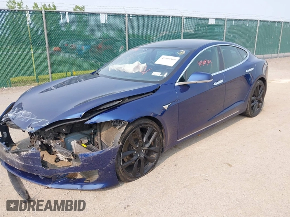 2017 Tesla Model S 100D with VIN 5YJSA1E27HF192505, listed as a IAAI auction lot 42409365 with 111,881 mi miles and . Bid and sale history available at DreamBid. Image 2.