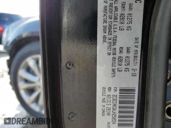 2018 Chrysler 300 Limited with VIN 2C3CCAKG0JH250554, listed as a Copart auction lot 89380265 with 99,334 mi miles and Salvage Title. Bid and sale history available at carsss.com. Image 13.