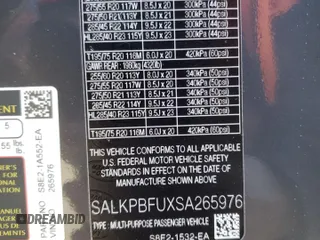 2025 Land Rover Range Rover SE z VIN SALKPBFUXSA265976, wystawiony jako Copart lot #41811005 z przebiegiem 620 mil mil oraz Szkoda całkowita • Salvage title. Historia ofert i sprzedaży dostępna na DreamBid. Obrazek 14.