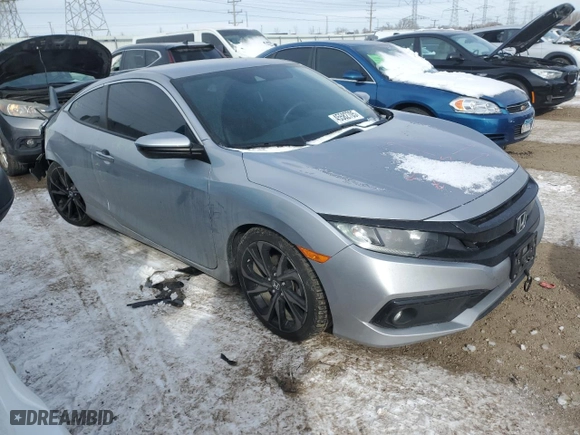 2019 Honda Civic Coupe Sport with VIN 2HGFC4B86KH307569, listed as a Copart auction lot 45582705 with 49,883 mi miles and Salvage Title. Bid and sale history available at carsss.com. Image 4.