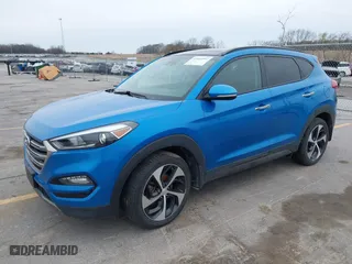 2016 Hyundai Tucson Eco with VIN KM8J3CA28GU041357, listed as a IAAI auction lot 41661997 with 87,000 mi miles. Bid and sale history available at carsss.com. Image 2.