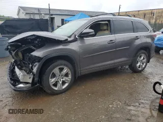 2015 Toyota Highlander Limited with VIN 5TDDKRFH8FS195204, listed as a Copart auction lot 56596215 with 156,894 mi miles and Salvage title. Bid and sale history available at DreamBid. Image 1.