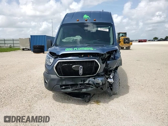 2023 Ford Transit with VIN 1FTRS4XG4PKA49535, listed as a Copart auction lot 70256894 with 21,740 mi miles and Salvage Title. Bid and sale history available at carsss.com. Image 14.