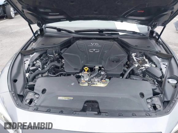 2021 Infiniti Q50 Red Sport 400 with VIN JN1FV7DR9MM880162, listed as a IAAI auction lot 41244912 with 44,943 mi miles and . Bid and sale history available at DreamBid. Image 10.