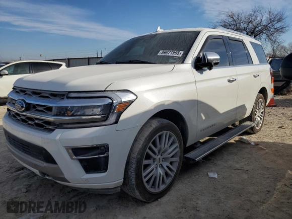 2023 Ford Expedition Platinum with VIN 1FMJU1M88PEA26014, listed as a Copart auction lot 89071995 with 23,830 mi miles and Salvage Title. Bid and sale history available at carsss.com. Image 1.