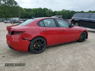 2019 Alfa Romeo Giulia Sport with VIN ZARFAMAN9K7622816, listed as a Copart auction lot 58764765 with 46,187 mi miles and Salvage title. Bid and sale history available at DreamBid. Image 3.