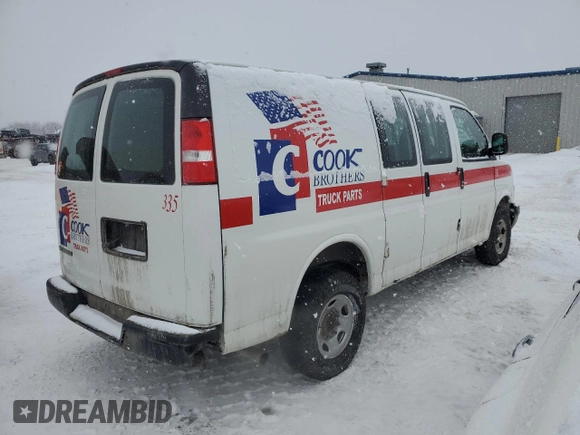 2020 Chevrolet Express Cargo Van with VIN 1GCWGAFG3L1259676, listed as a Copart auction lot 43748395 with 156,622 mi miles and Salvage Title. Bid and sale history available at carsss.com. Image 3.