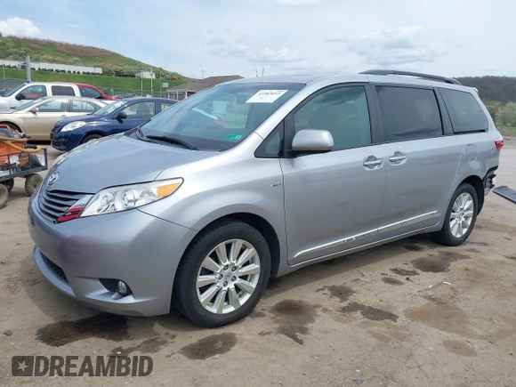 2017 Toyota Sienna XLE with VIN 5TDDZ3DC4HS164017, listed as a IAAI auction lot 41983055 with 90,702 mi miles and . Bid and sale history available at DreamBid. Image 2.