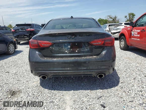 2023 Infiniti Q50 Red Sport 400 with VIN JN1FV7DP8PM570247, listed as a Copart auction lot 51143775 with 8,919 mi miles and Clean Title. Bid and sale history available at DreamBid. Image 6.