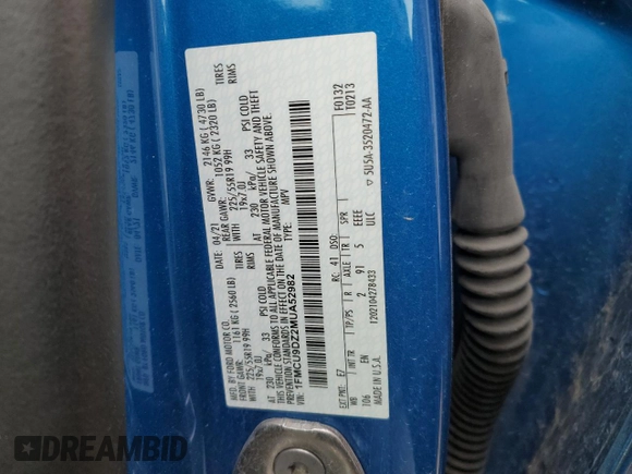 2021 Ford Escape Titanium Hybrid z VIN 1FMCU9DZ2MUA52982, wystawiony jako Copart lot #79444904 z przebiegiem 104 578 mil mil oraz Czysty tytuł • Clean title. Historia ofert i sprzedaży dostępna na DreamBid. Obrazek 13.