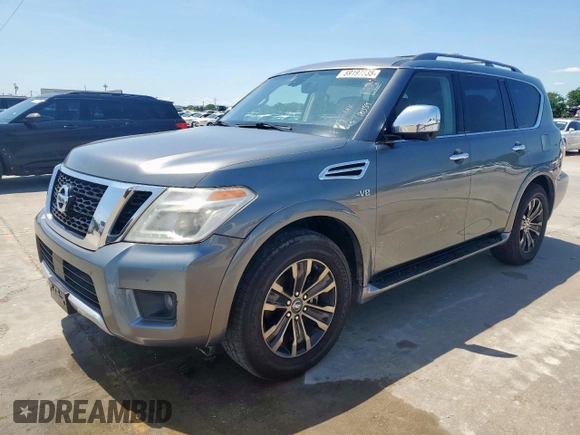2017 Nissan Armada Platinum z VIN JN8AY2NF4H9303560, wystawiony jako Copart lot #59197835 z przebiegiem 170 261 mil mil oraz Czysty tytuł • Clean title. Historia ofert i sprzedaży dostępna na DreamBid. Obrazek 1.