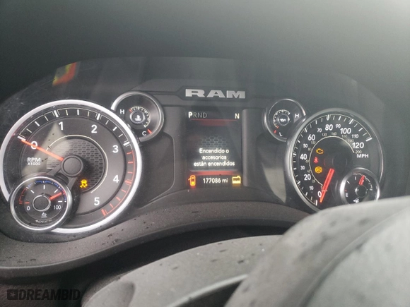 2022 Ram 3500 Tradesman with VIN 3C63RPGL4NG404280, listed as a Copart auction lot 46774575 with 177,086 mi miles and Salvage Title. Bid and sale history available at carsss.com. Image 9.