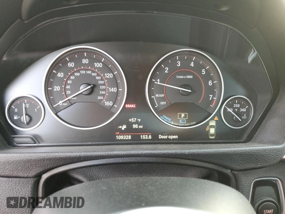 2016 BMW 3 Series 330e iPerformance with VIN WBA8E1C51GK479767, listed as a Copart auction lot 41467315 with 109,328 mi miles and Salvage Title. Bid and sale history available at carsss.com. Image 9.