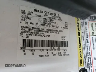 2007 Ford Expedition Max Eddie Bauer with VIN 1FMFK18577LA24715, listed as a Copart auction lot 46922925 with 142,205 mi miles and Salvage Title. Bid and sale history available at DreamBid. Image 13.
