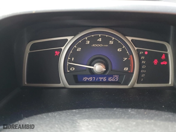 2010 Honda Civic Sdn LX with VIN 2HGFA1F59AH527629, listed as a Copart auction lot 43985035 with 194,971 mi miles and Salvage Title. Bid and sale history available at carsss.com. Image 9.