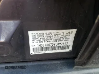 2000 Honda Civic LX with VIN 1HGEJ6670YL027527, listed as a Copart auction lot 47775855 with 178,595 mi miles and Salvage Title. Bid and sale history available at DreamBid. Image 12.