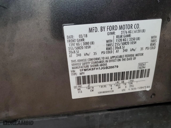 2018 Ford Explorer Limited with VIN 1FM5K8FH1JGB20079, listed as a Copart auction lot 72731864 with NaN miles and Salvage Title. Bid and sale history available at carsss.com. Image 14.