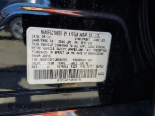 2018 Infiniti Q50 Luxe with VIN JN1EV7AP7JM350153, listed as a Copart auction lot 49594995 with 114,375 mi miles and Salvage title. Bid and sale history available at DreamBid. Image 13.