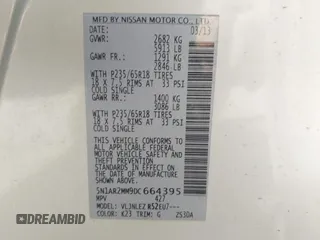 2013 Nissan Pathfinder Platinum с VIN 5N1AR2MM9DC664395, выставлен на аукционе IAAI как лот 42631512 с пробегом 136 335 миль миль и . История ставок и продаж доступна на DreamBid. Изображение 9.