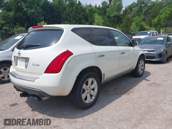 2006 Nissan Murano SL z VIN JN8AZ08W06W504397, wystawiony jako IAAI lot #42302220 z przebiegiem 147 800 mil mil oraz . Historia ofert i sprzedaży dostępna na DreamBid. Obrazek 4.