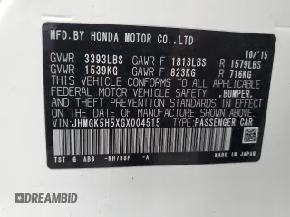 2016 Honda Fit LX with VIN JHMGK5H5XGX004515, listed as a Copart auction lot 84859914 with 154,136 mi miles and Salvage Title. Bid and sale history available at carsss.com. Image 13.