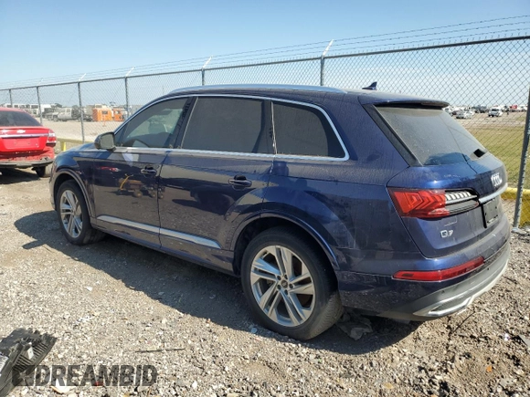 2021 Audi Q7 Premium Plus with VIN WA1LJAF74MD023455, listed as a Copart auction lot 72613464 with 56,968 mi miles and Salvage title. Bid and sale history available at DreamBid. Image 2.