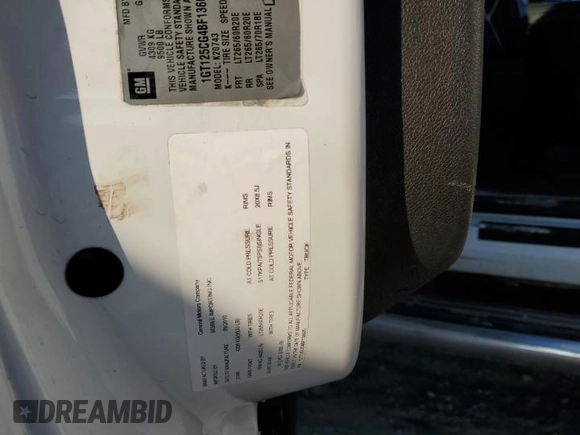 2011 GMC Sierra 2500HD Denali with VIN 1GT125CG4BF136605, listed as a Copart auction lot 83184234 with 221,476 mi miles and Salvage title. Bid and sale history available at DreamBid. Image 12.