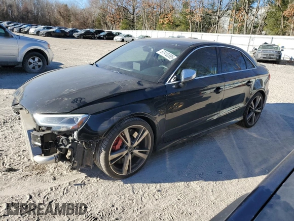2019 Audi RS 3 with VIN WUABWGFF8KA907574, listed as a Copart auction lot 87910395 with 38,289 mi miles and Salvage title. Bid and sale history available at DreamBid. Image 1.