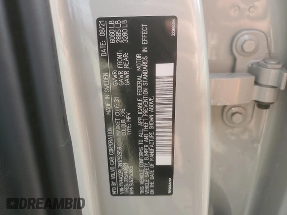 2022 Volvo XC90 Inscription z VIN YV4A22PL3N1792959, wystawiony jako Copart lot #83015304 z przebiegiem 33 243 mil mil oraz Szkoda całkowita • Salvage title. Historia ofert i sprzedaży dostępna na DreamBid. Obrazek 16.