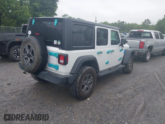 2019 Jeep Wrangler Unlimited Sport S with VIN 1C4HJXDG3KW504364, listed as a IAAI auction lot 42350748 with 109,524 mi miles and . Bid and sale history available at DreamBid. Image 4.