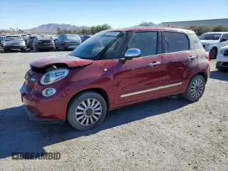 2014 FIAT 500L Lounge with VIN ZFBCFACH6EZ029883, listed as a Copart auction lot 80558044 with 116,997 mi miles and Salvage Title. Bid and sale history available at carsss.com. Image 1.