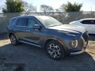 2022 Hyundai Palisade Calligraphy z VIN KM8R74HE8NU458097, wystawiony jako Copart lot #49747825 z przebiegiem 14 973 mil mil oraz Szkoda całkowita • Salvage title. Historia ofert i sprzedaży dostępna na DreamBid. Obrazek 4.