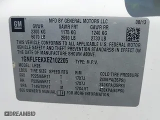 2014 Chevrolet Equinox LT with VIN 1GNFLFEKXEZ102205, listed as a IAAI auction lot 42094124 with 186,070 mi miles. Bid and sale history available at carsss.com. Image 9.