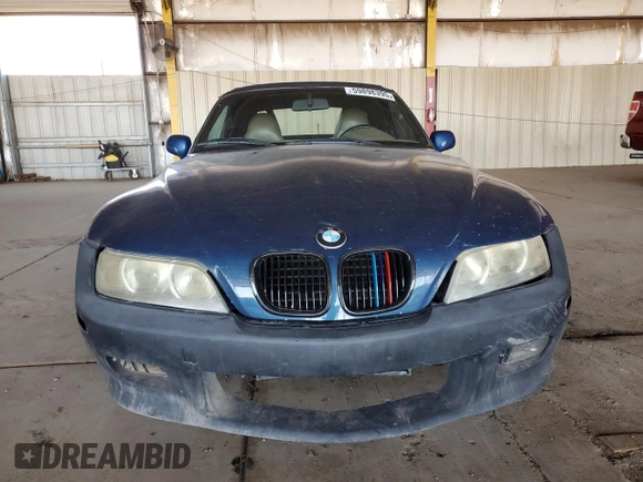 2000 BMW Z3 2.5 with VIN 4USCH9347YLF88222, listed as a Copart auction lot 59898395 with 125,123 mi miles and Clean title. Bid and sale history available at DreamBid. Image 5.