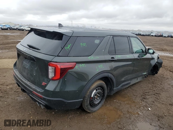 2022 Ford Explorer ST with VIN 1FM5K8GC6NGB02881, listed as a Copart auction lot 47643745 with 72,324 mi miles and Salvage Title. Bid and sale history available at carsss.com. Image 3.