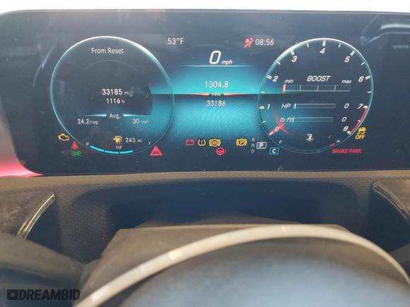2022 Mercedes-Benz CLA with VIN W1K5J5DB2NN278412, listed as a Copart auction lot 88296995 with 33,186 mi miles and Salvage Title. Bid and sale history available at carsss.com. Image 9.