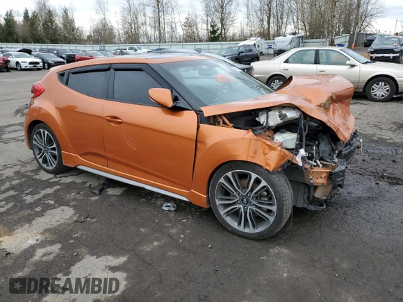 2016 Hyundai Veloster Turbo with VIN KMHTC6AE0GU299165, listed as a Copart auction lot 48708515 with 101,057 mi miles and Salvage title. Bid and sale history available at DreamBid. Image 4.
