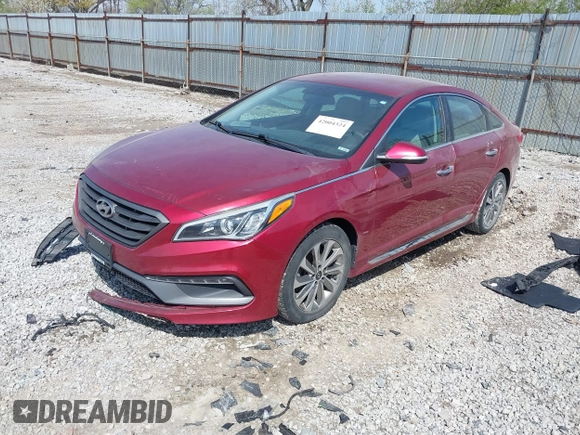 2016 Hyundai Sonata Sport with VIN 5NPE34AF1GH435470, listed as a IAAI auction lot 42004324 with 104,295 mi miles and . Bid and sale history available at DreamBid. Image 2.