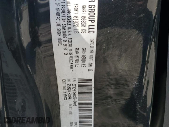 2012 FIAT 500 Pop with VIN 3C3CFFDR0CT340400, listed as a Copart auction lot 48891225 with 59,038 mi miles and Salvage title. Bid and sale history available at DreamBid. Image 12.