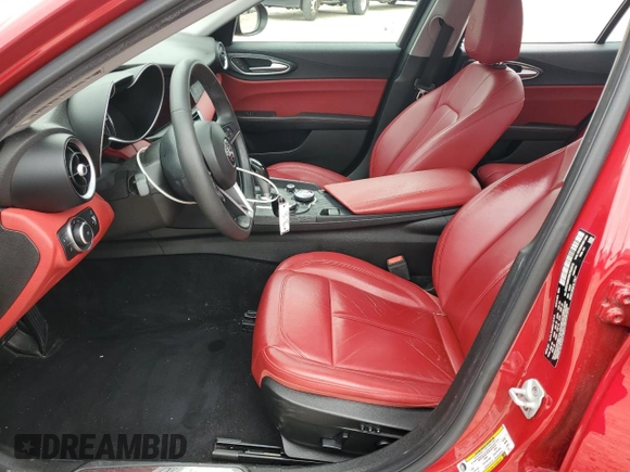 2019 Alfa Romeo Giulia Sport with VIN ZARFAMAN9K7622816, listed as a Copart auction lot 58764765 with 46,187 mi miles and Salvage title. Bid and sale history available at DreamBid. Image 7.