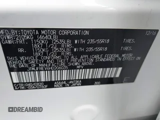 2017 Toyota RAV4 SE with VIN JTMJFREV6HD206035, listed as a IAAI auction lot 42365260 with 50,346 mi miles and . Bid and sale history available at DreamBid. Image 9.