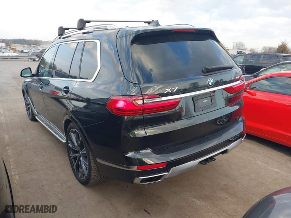 2019 BMW X7 xDrive50i with VIN 5UXCX4C51KLS36907, listed as a IAAI auction lot 41525923 with 75,791 mi miles. Bid and sale history available at carsss.com. Image 3.
