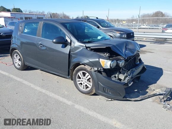 2014 Chevrolet Sonic LT with VIN 1G1JC6SH3E4203331, listed as a IAAI auction lot 41595915 with 161,876 mi miles. Bid and sale history available at carsss.com. Image 1.