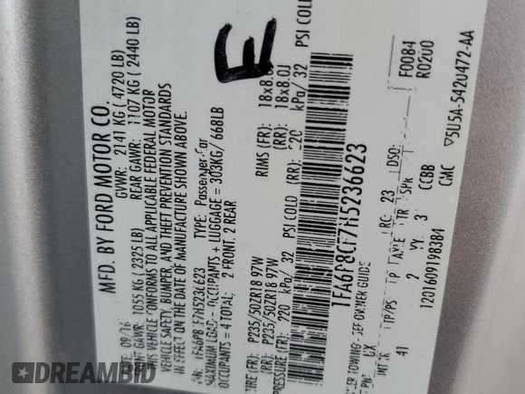 2017 Ford Mustang GT z VIN 1FA6P8CF7H5236623, wystawiony jako Copart lot #53668165 z przebiegiem 135 065 mil mil oraz Szkoda całkowita • Salvage title. Historia ofert i sprzedaży dostępna na DreamBid. Obrazek 12.