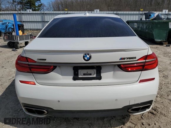2018 BMW 7 Series M760i xDrive with VIN WBA7H6C53JG614967, listed as a Copart auction lot 49269345 with 83,872 mi miles and Salvage Title. Bid and sale history available at carsss.com. Image 6.