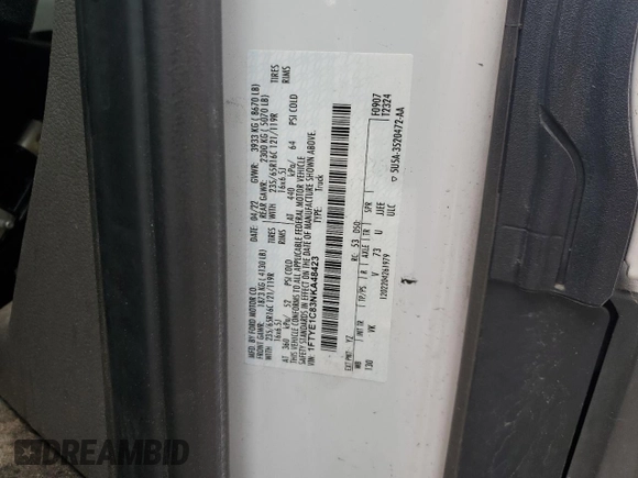 2022 Ford Transit Cargo с VIN 1FTYE1C83NKA48423, выставлен на аукционе Copart как лот 51590555 с пробегом 148 933 миль миль и Списание • Salvage title. История ставок и продаж доступна на DreamBid. Изображение 13.