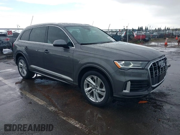 2020 Audi Q7 Premium with VIN WA1AXAF77LD003544, listed as a IAAI auction lot 41819088 with 52,637 mi miles and . Bid and sale history available at DreamBid. Image 1.