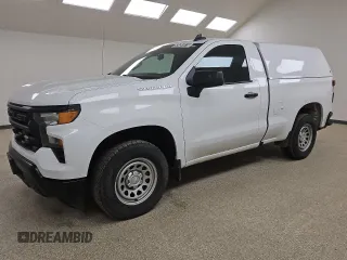 2023 Chevrolet Silverado 1500 Work Truck with VIN 3GCNAAEK8PG355099, listed as a Copart auction lot 53454815 with 174,748 mi miles and Clean Title. Bid and sale history available at carsss.com. Image 1.