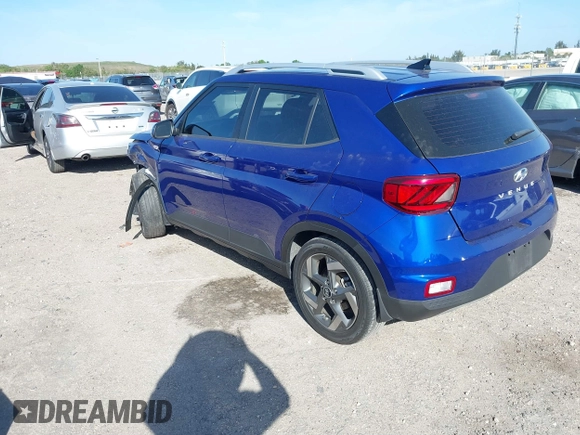 2022 Hyundai Venue SEL with VIN KMHRC8A35NU154334, listed as a IAAI auction lot 41732747 with 38,578 mi miles and . Bid and sale history available at DreamBid. Image 3.